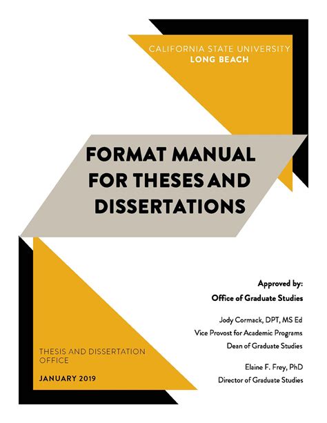 MANUAL For Thesis and Dissertations STYLE & FORMAT.